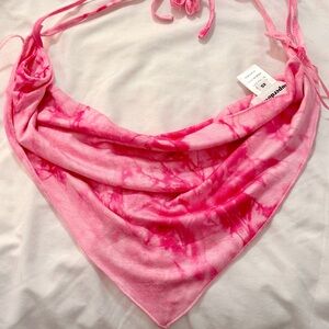 Pink Tie-Dye Halter Top